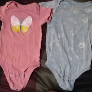 Pink and Gray Butterfly Kids One Piece Set